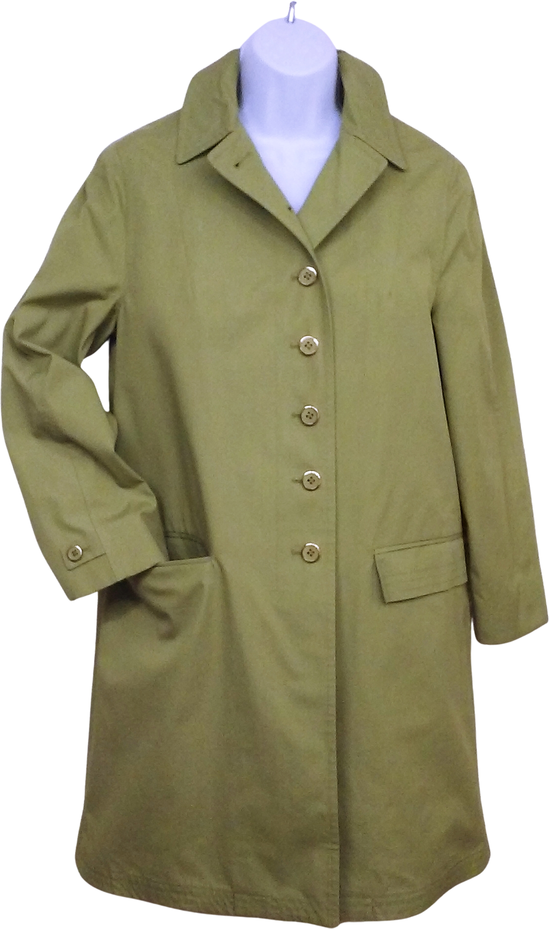 60s/70s Trench Coat Mod Retro Avocado Green A-line Buttons By Misty Harbor  Any Weather Coat Made In Usa