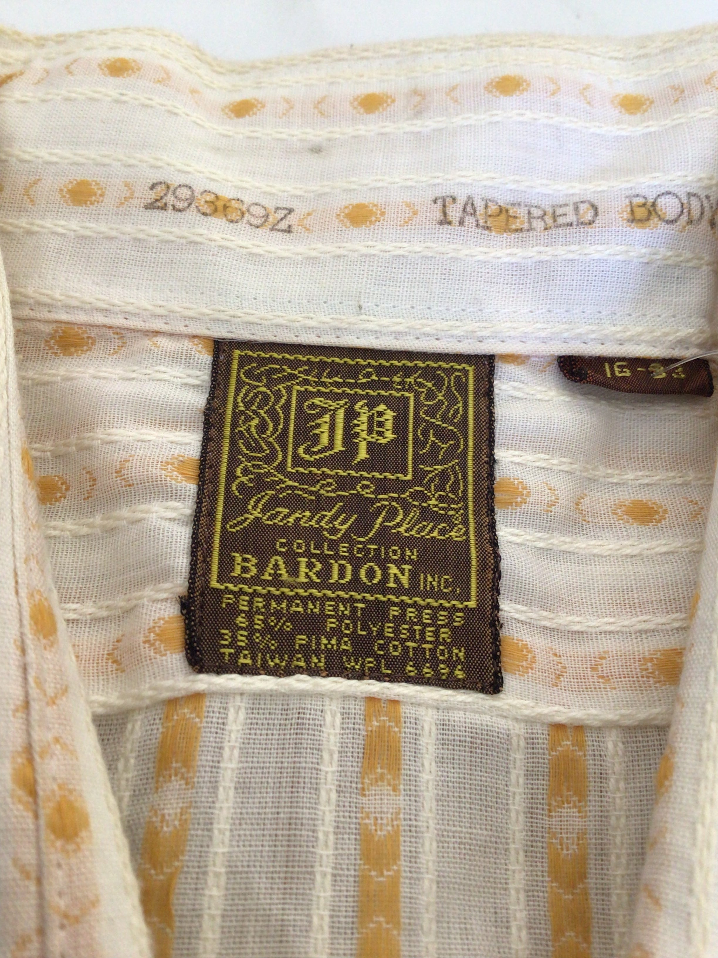 NEW NOS Vintage Men's Jandy Place Bardon 100% Cotton 15 15/12 Shirt Sealed 33" 