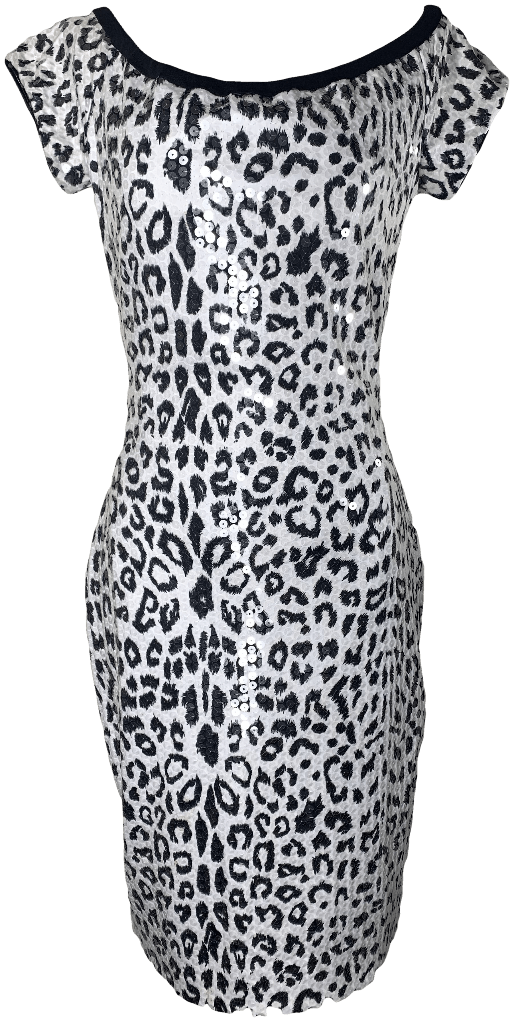 black and white cheetah print dress