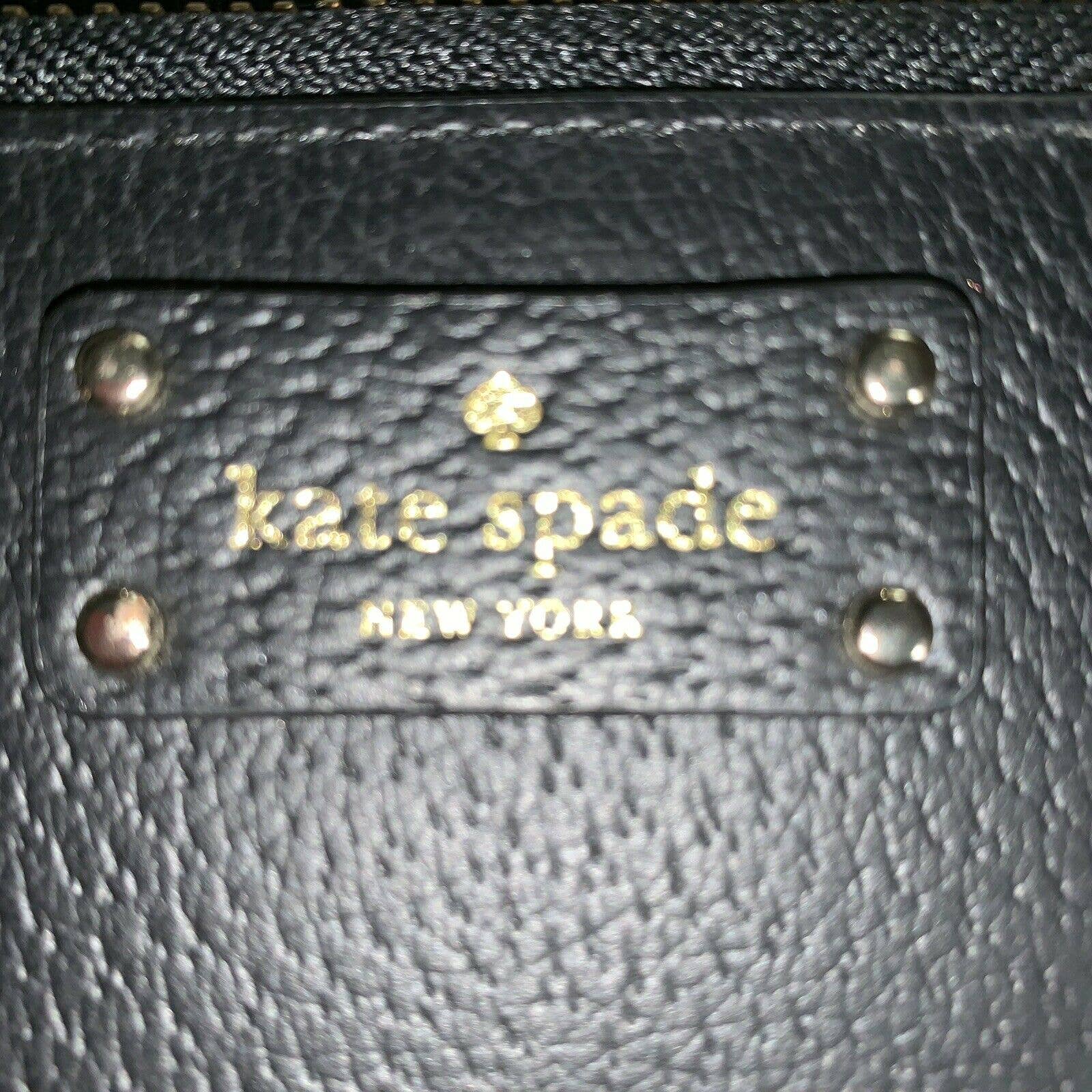 Vintage Nwt Auth Double Zip Black Leather Clutch Wallet by Kate