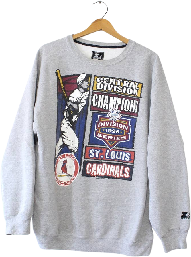 Vtg 90's St Louis Cardinals Central Division Champions Shirt Starter Big  Graphic