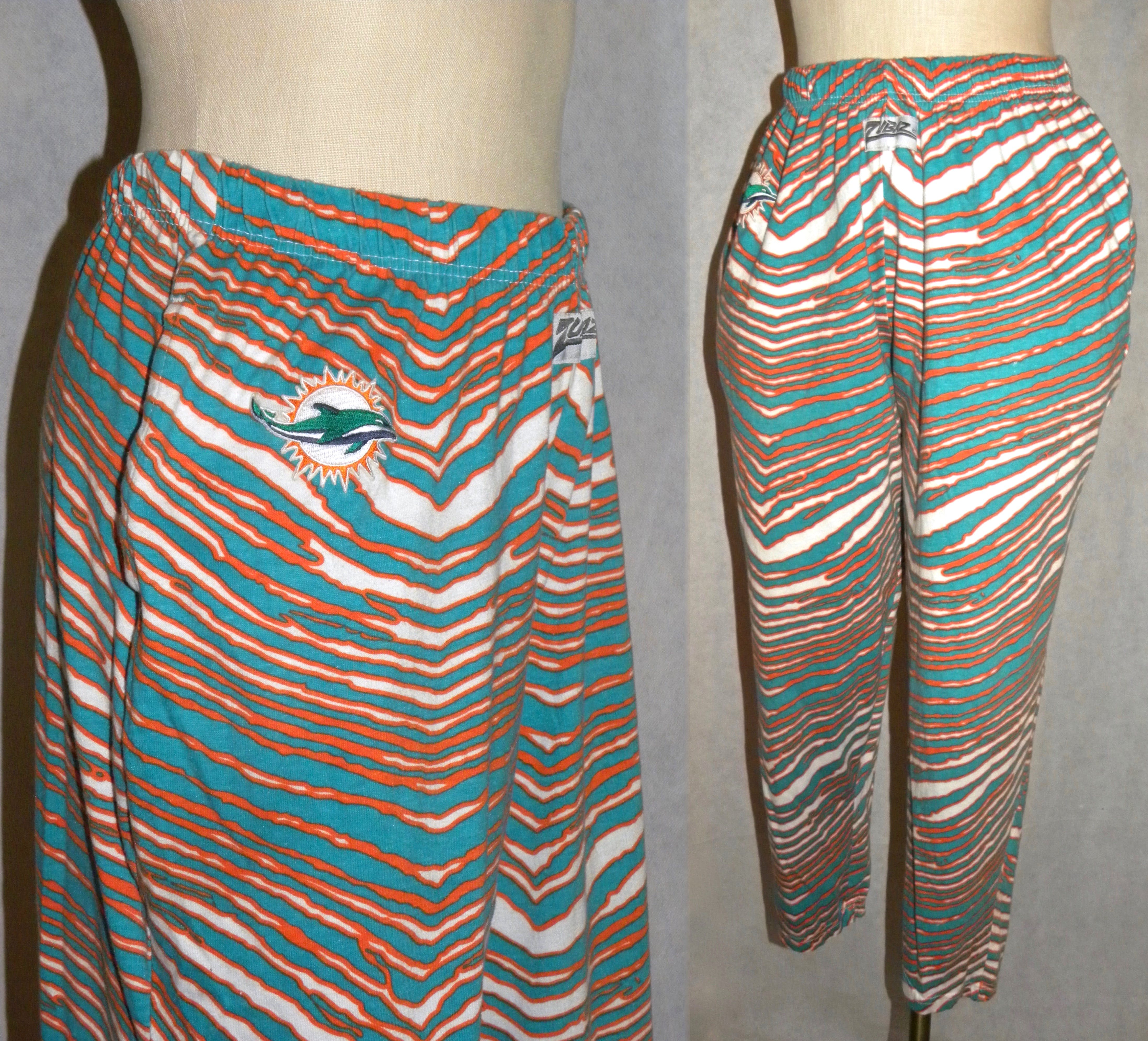 Vintage Zubaz Miami Dolphins Zebra Stripe Baggy Tapered Pants by Zubaz |  Shop THRILLING