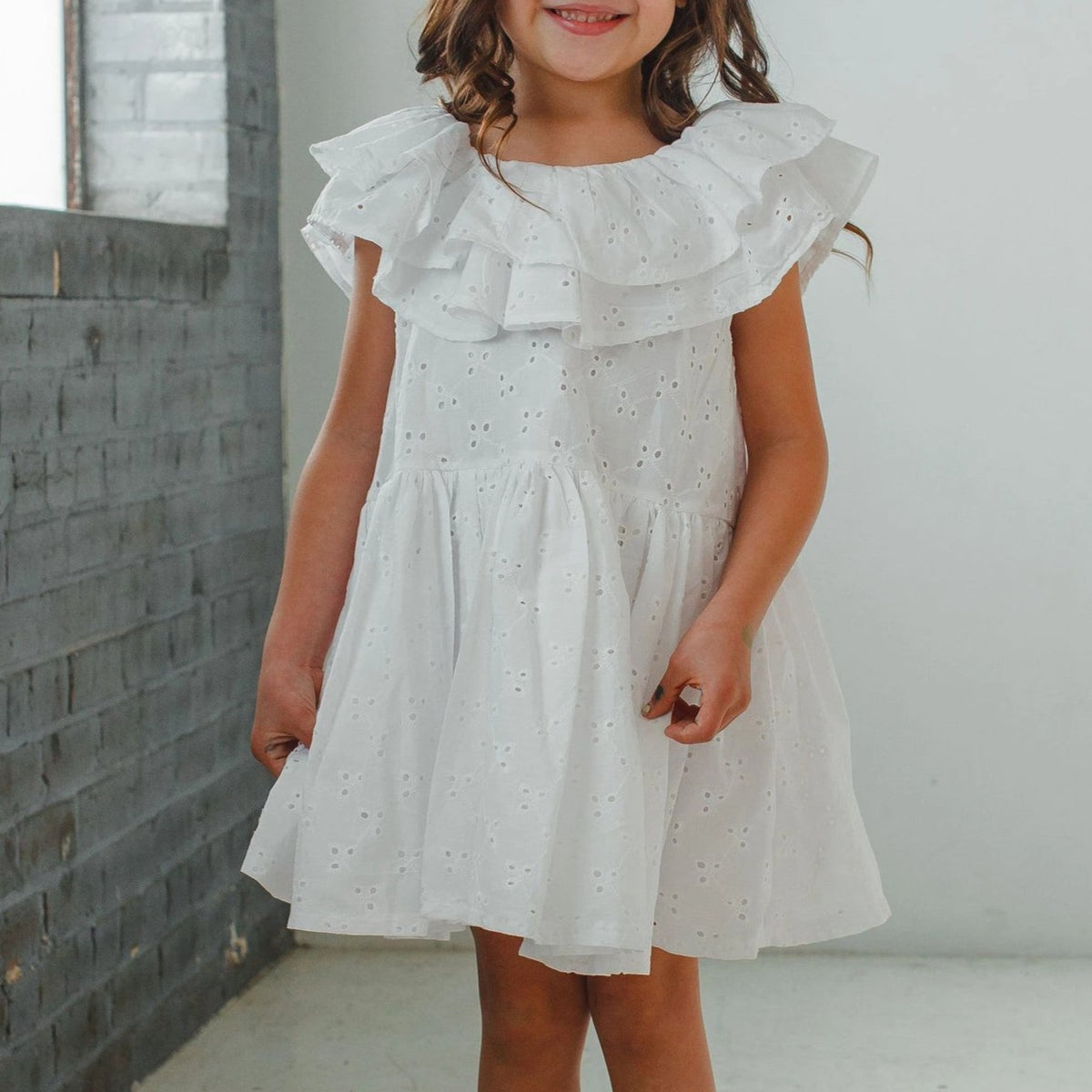 long white eyelet dress