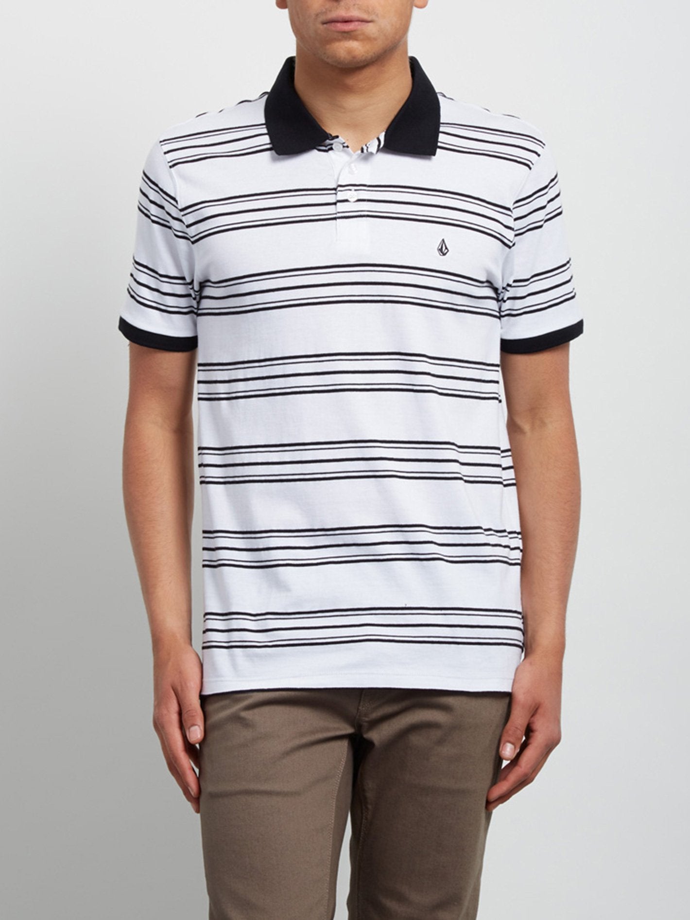 Wowzer Stripe Polo - White
