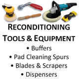 Reconditioning Tools, Buffers, Pad Cleaning Spurs, Blades and Accessories