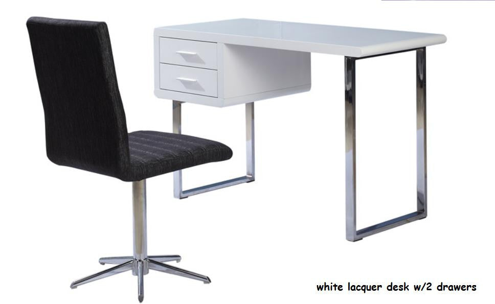 Bm 102 Modern White Lacquer Desk With Drawers Eurohaus Modern