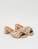 Bow Striped Heel in Toffee