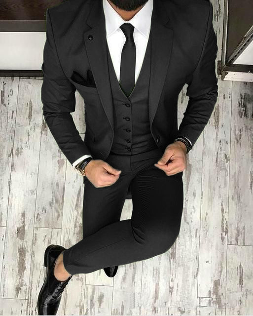 black suit outfit men