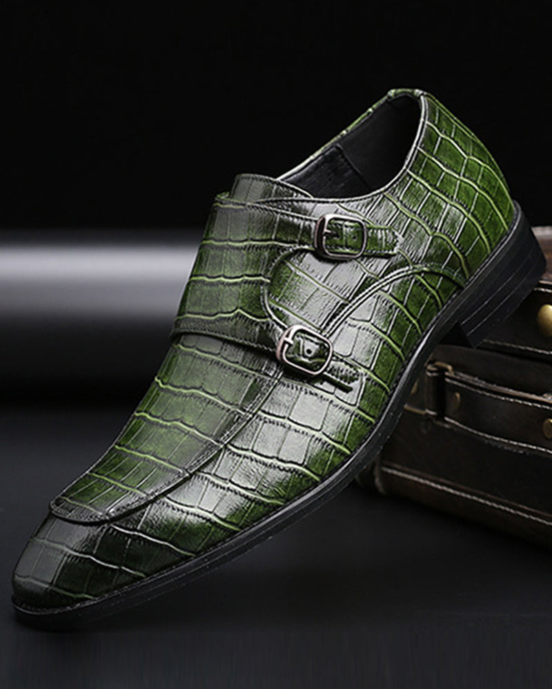 green formal shoes