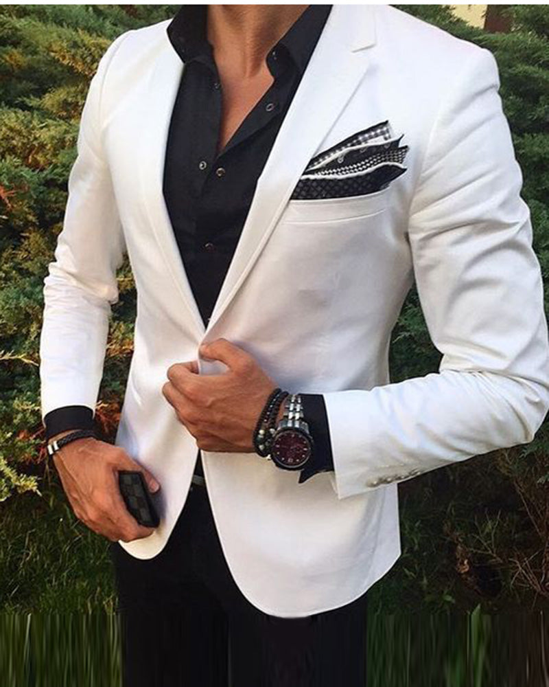 White Dinner Suit Groom Beach Wedding Tuxedo for Men 2019