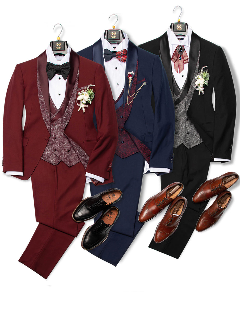 Burgundy Suits Groomsmen Suit Wedding Groom Tuxedo Party