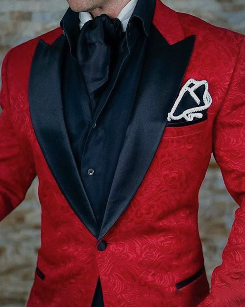 black and red mens outfit