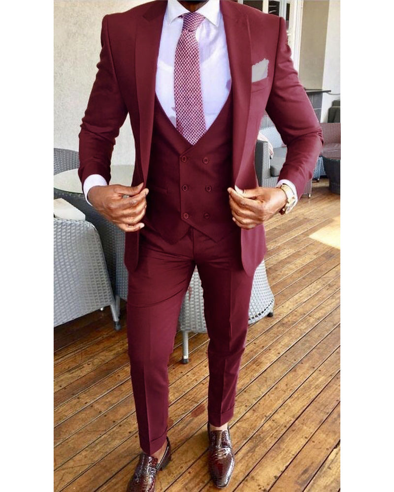 burgundy pantsuit wedding