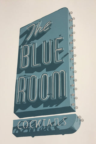 color reduction printmaking - Dave Lefner - Blue Room - finished print