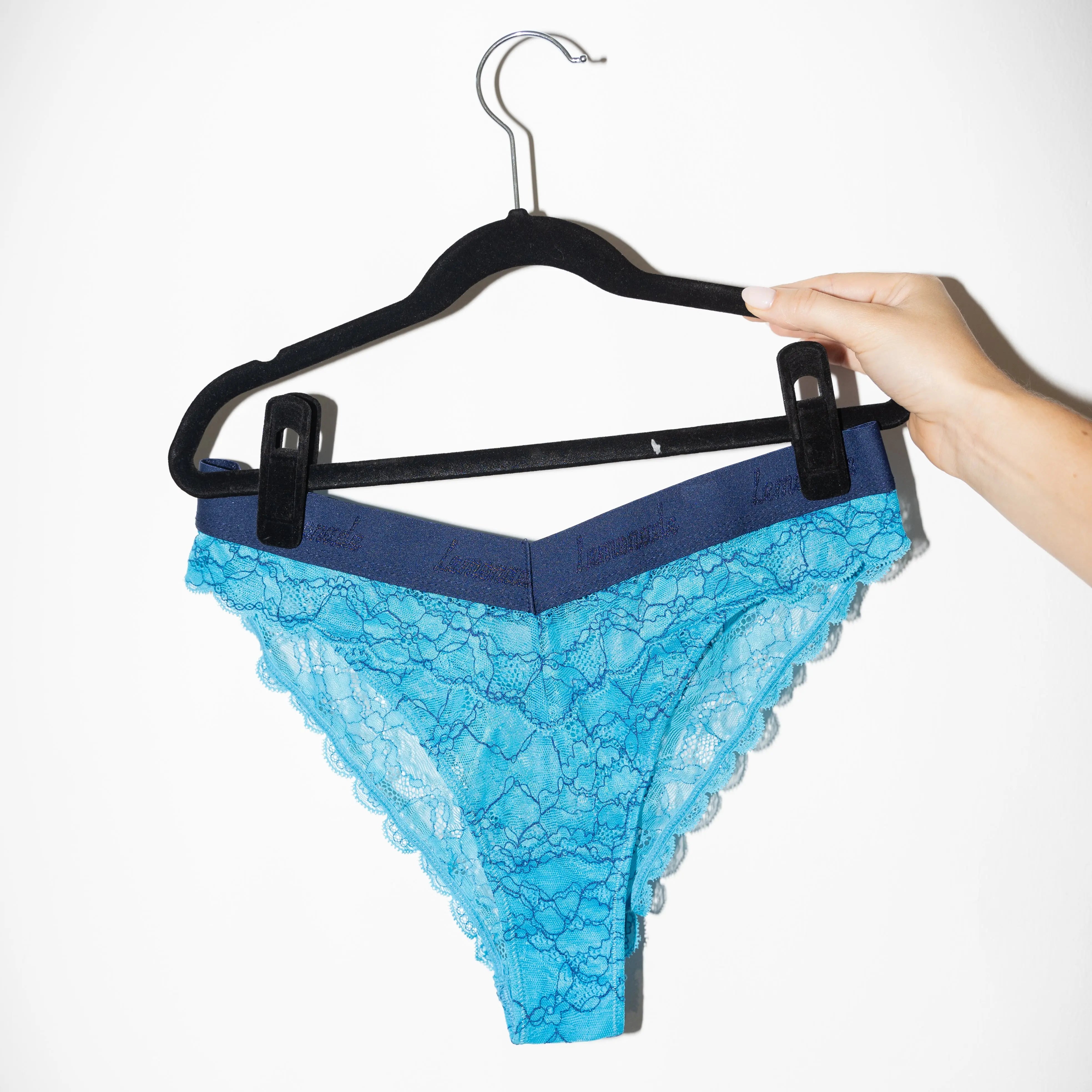 Lace V-Brazilian | Womens Knickers | Underwear For Women | Blue | M | Lemonade Dolls
