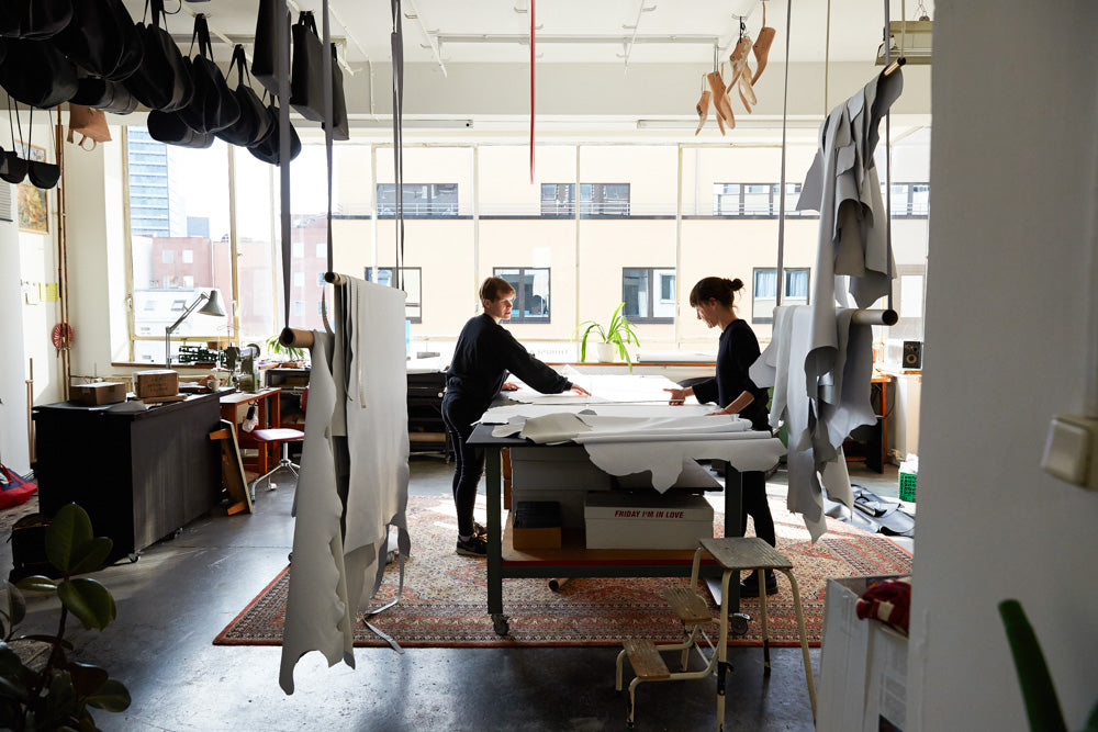 Valerie and Christina working at EARLY Studio 