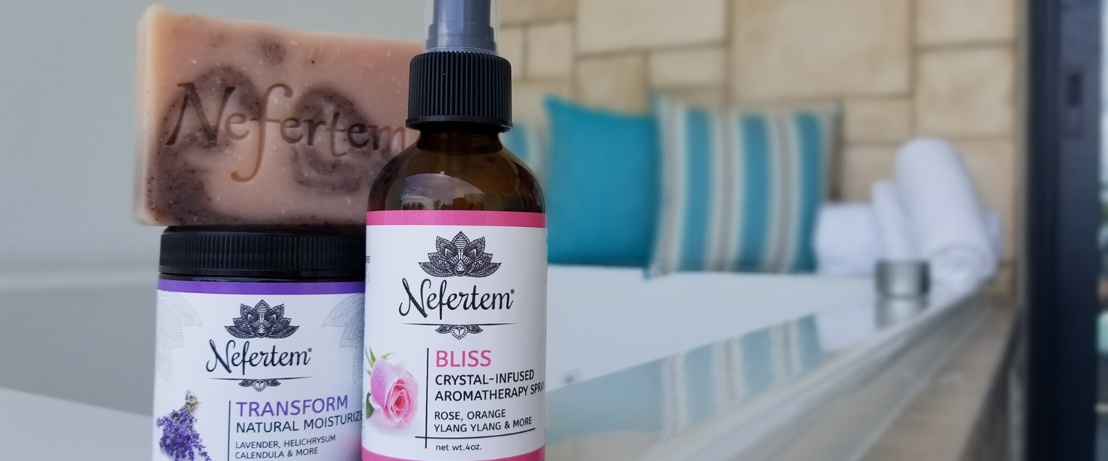 nefertem holistic skin care near bathtub