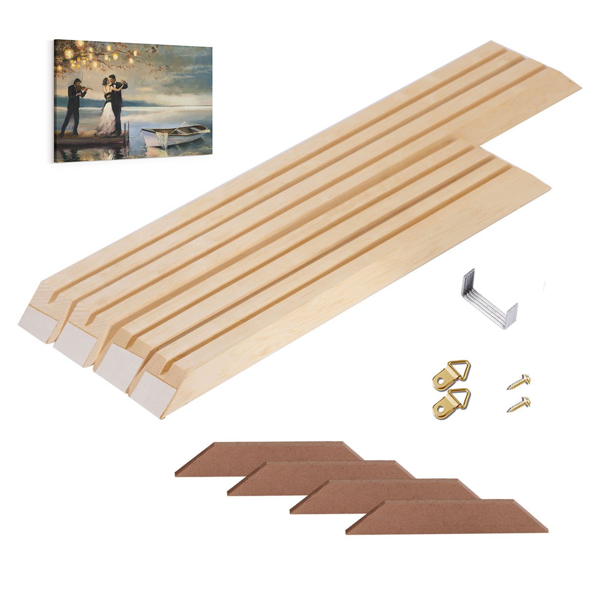 DIY Wooden Bar Frame Kit For Canvas Painting Art Stretcher Strip Gallery Wrap C 