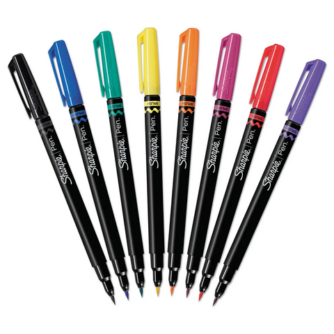 rainbow colorful Sharpie Brush Tip Pens