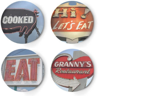 iconic diner signs plate set