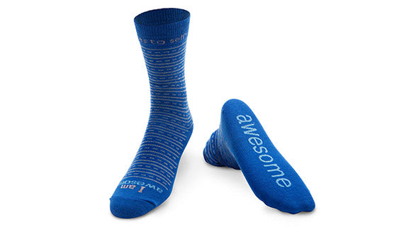 dress socks with positive messages 