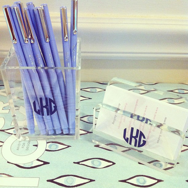 Monogrammed Acrylic Pencil Cup, Monogrammed, Acrylic, Desktop, Office Supplies, Desk, Cup, Design Darling
