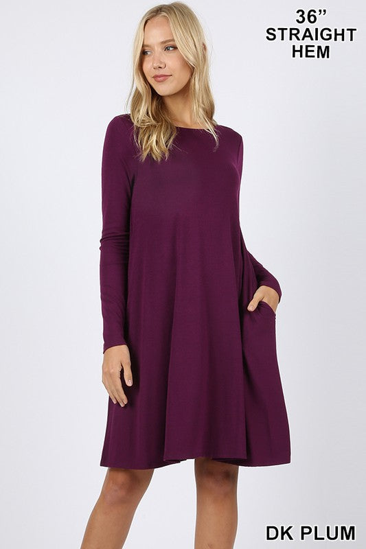 long sleeve plum dress