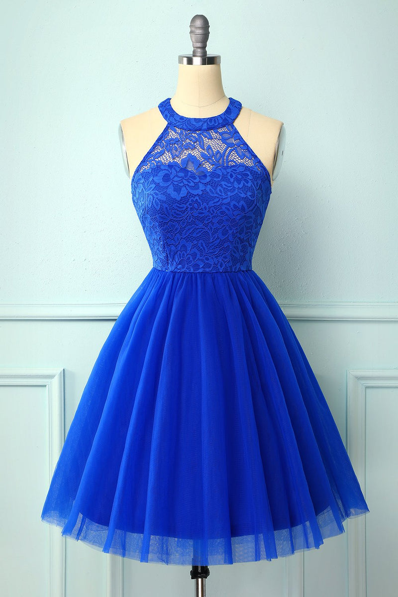 royal blue lace cocktail dress