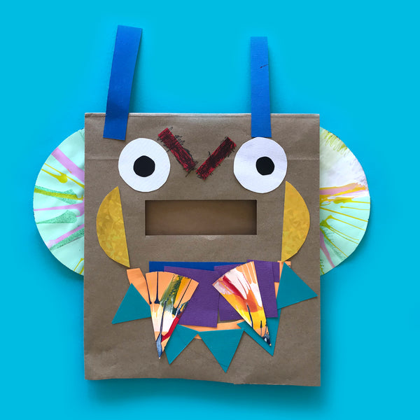 Fun paper bag mask kids craft activity