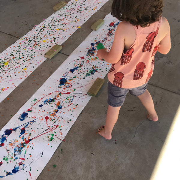 Process art painting with kids