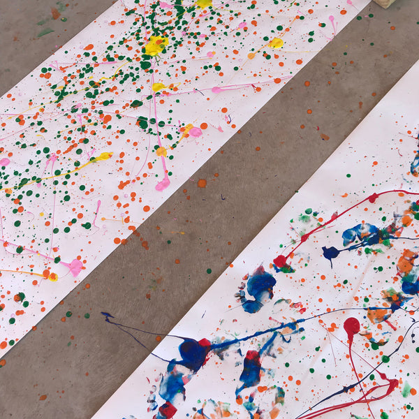 Splattered paint on paper