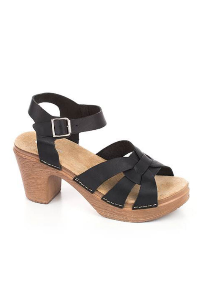 black clog sandals