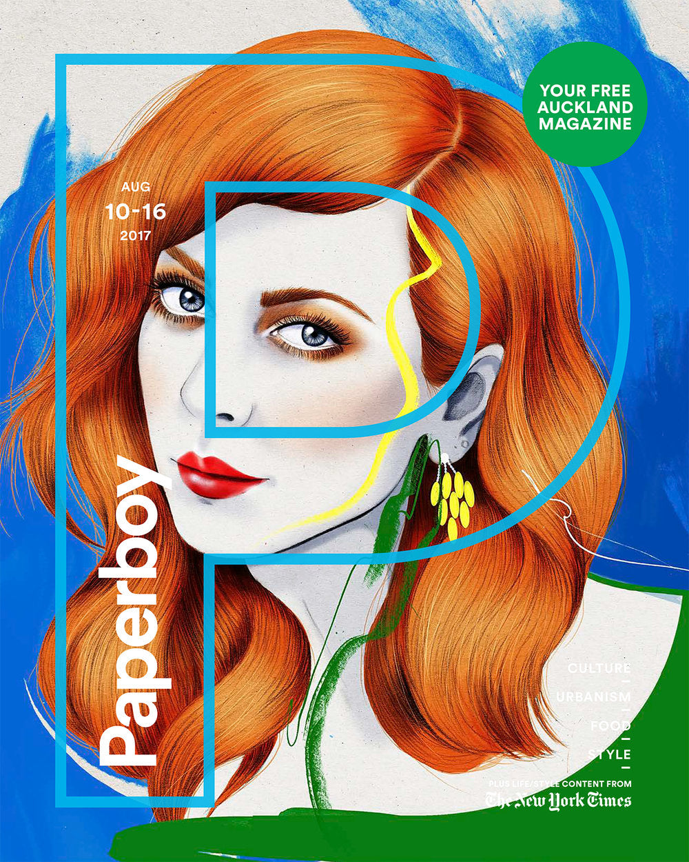Self portrait Paperboy Magazine woman illustration by Melbourne based illustrator Kelly Thompson