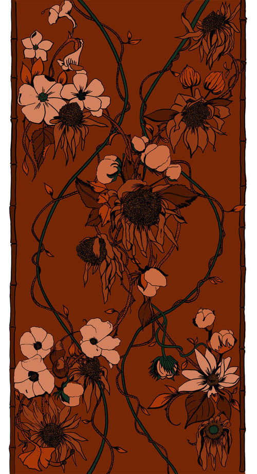 Wynn Hamlyn florals fashion commission fabric print rug illustration New Zealand Fashion Week by Melbourne based illustrator Kelly Thompson