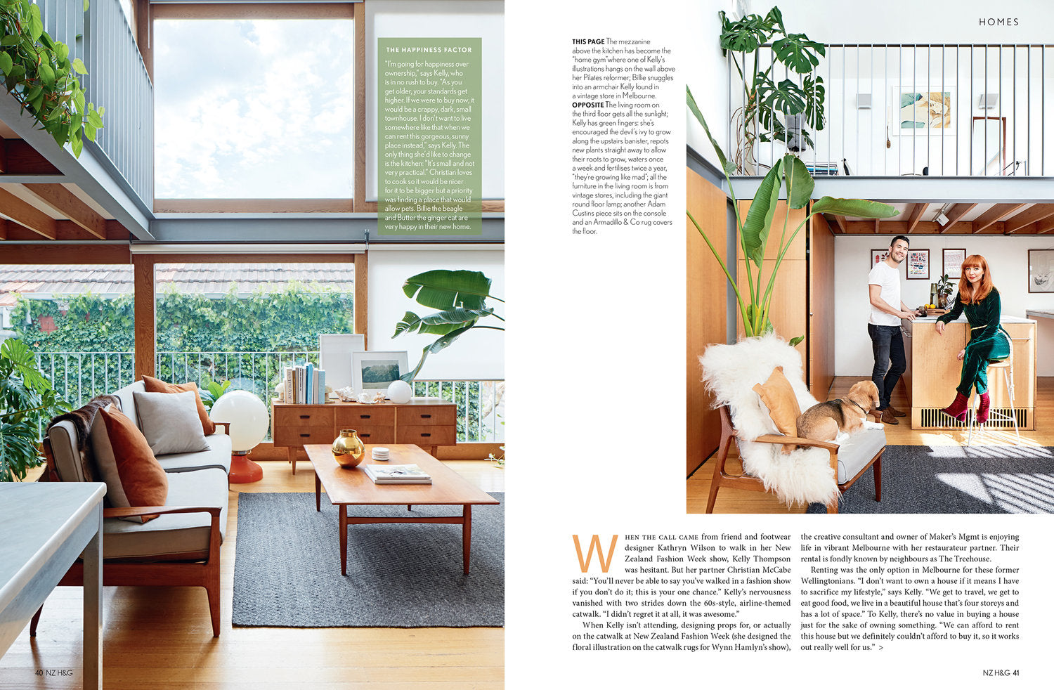 Illustrator Kelly Thompson in her Mid-century Melbourne home NZ House and Garden Magazine