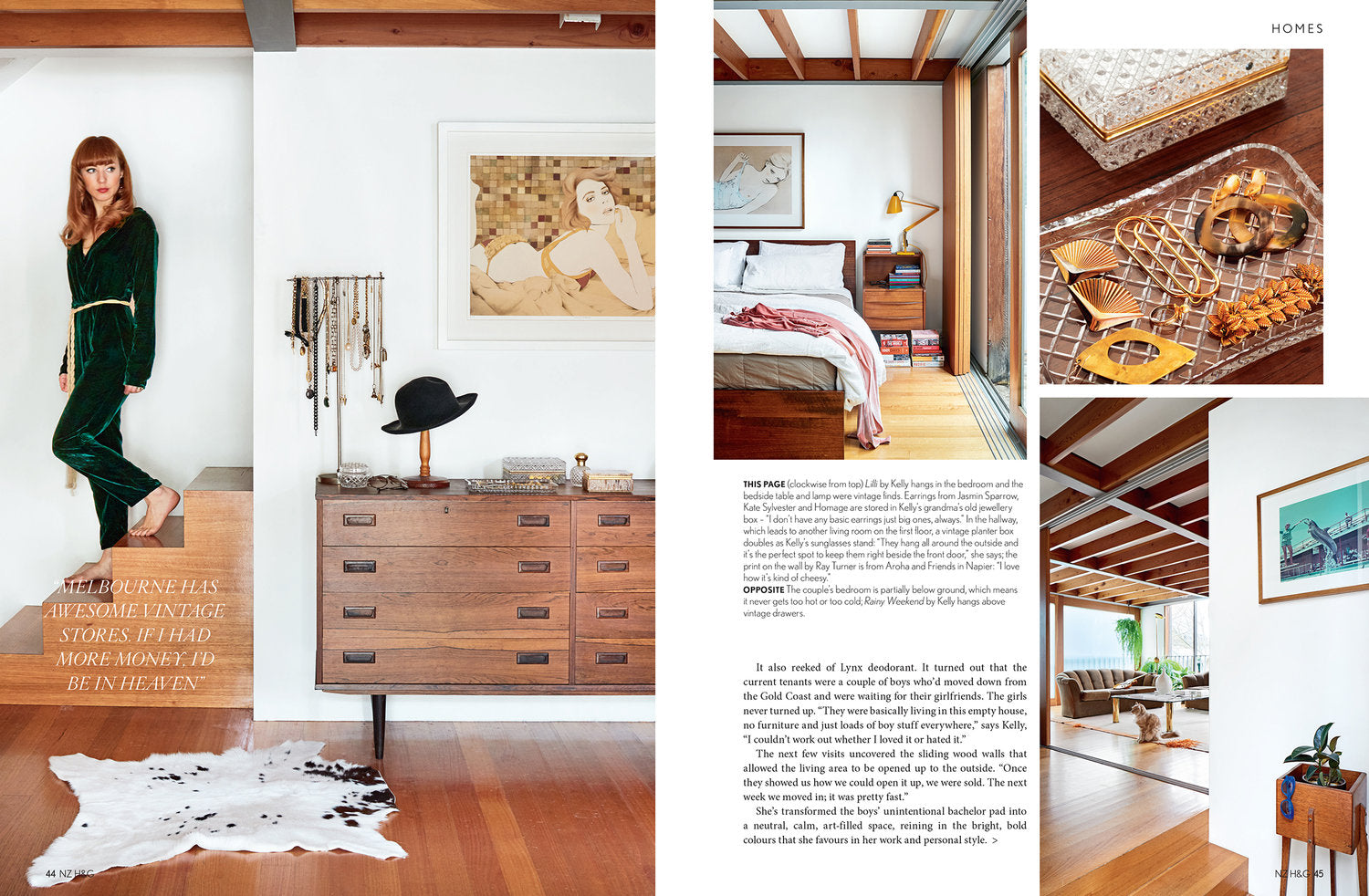 Illustrator Kelly Thompson in her Mid-century Melbourne home NZ House and Garden Magazine