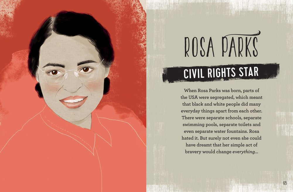 Carlton Books Rosa Parks Civil Rights woman illustration by Melbourne based illustrator Kelly Thompson