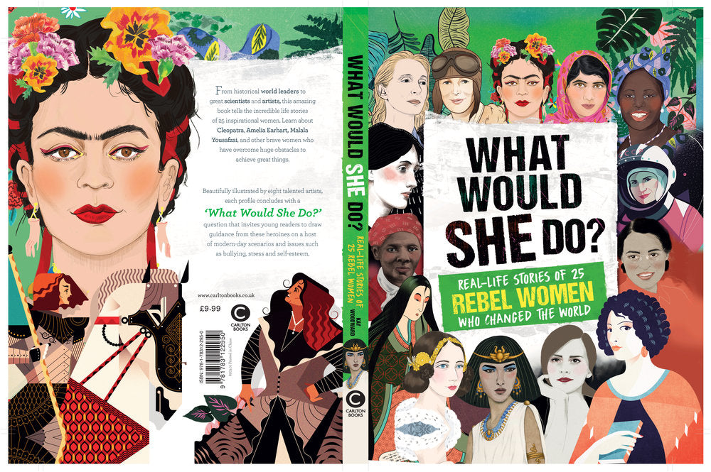 Carlton Books What Would She Do book cover women illustration by Melbourne based illustrator Kelly Thompson