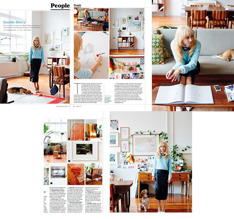 Illustrator Kelly Thompson at home in Melbourne Urbis Magazine Issue 74