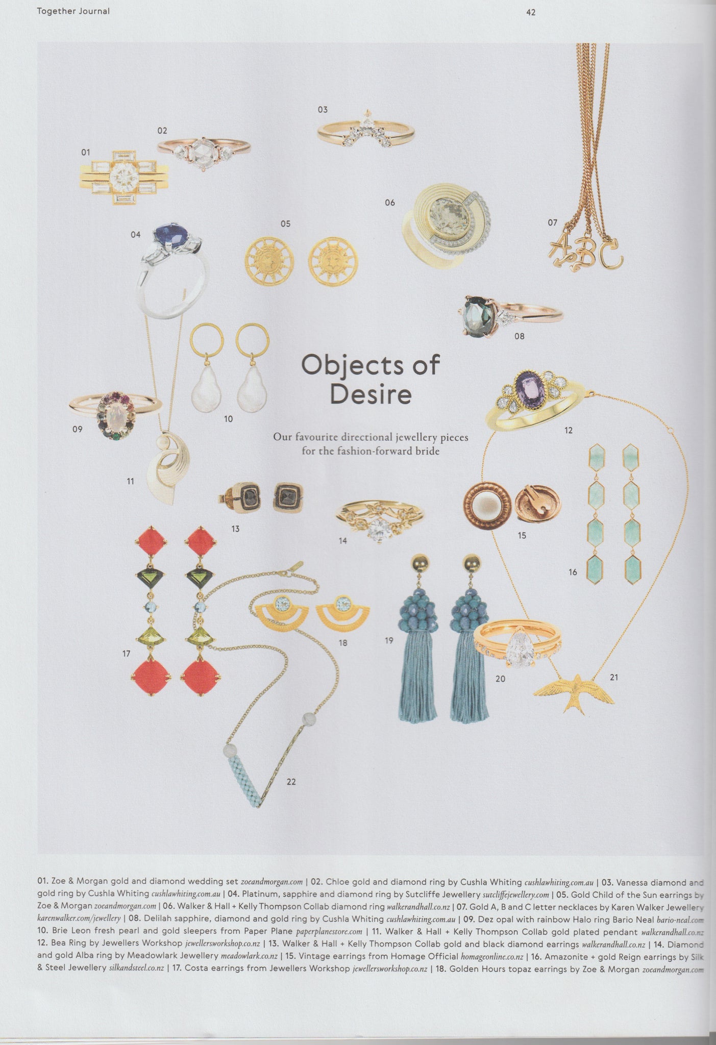 Together Journal Issue 14 Illustrator Kelly Thompson jewellery design collaboration with Walker and Hall jewellery