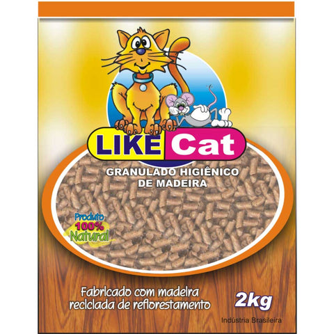areia para gatos de madeira like cat