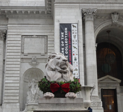 New York Pubic Library Lion with Wreath