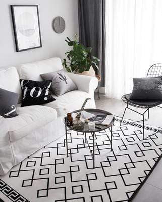 Tapis de salonn noir et blanc 