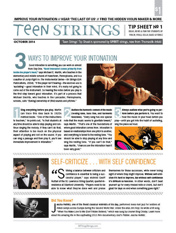 Teen Strings Tip Sheets