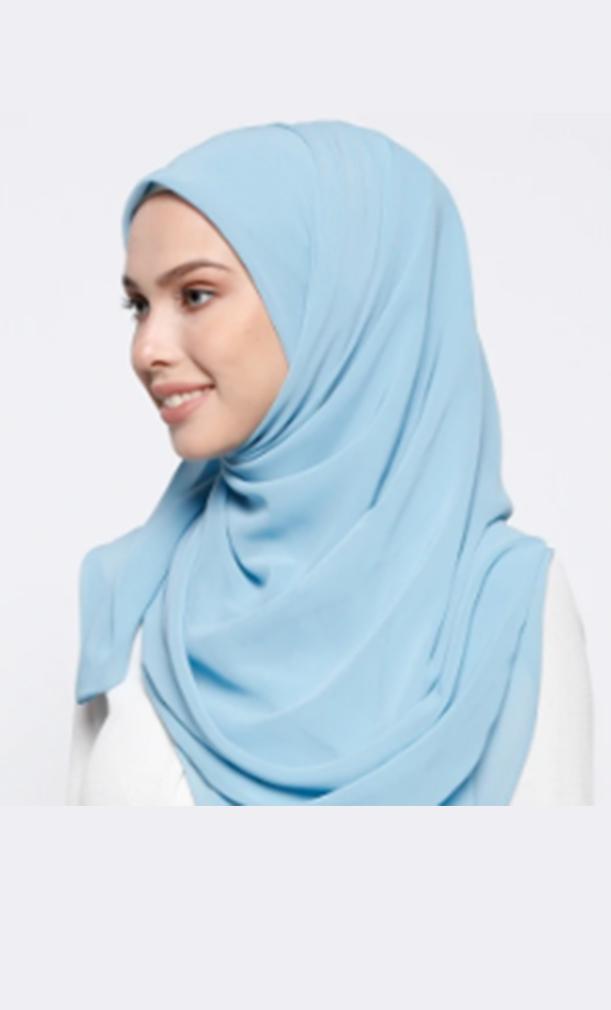 

Basic Everyday Wear Georgette Hijab Stole - Light Blue