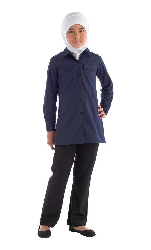 Button Down Uniform Tunic- Kids Sizes - saltykissesboutique.com