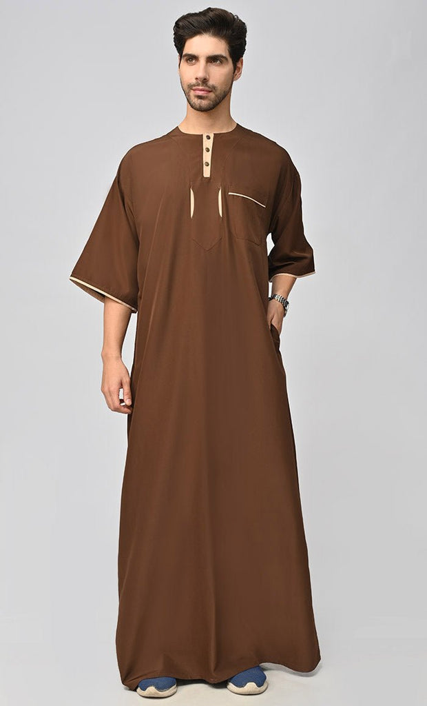 Buy Mens Arabic Kashibo Thobe/Jubba With Pockets - saltykissesboutique.com