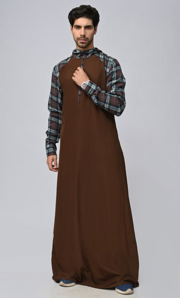 Buy Mens Islamic Sporty Thobe/Jubba With Pockets And Hood - saltykissesboutique.com