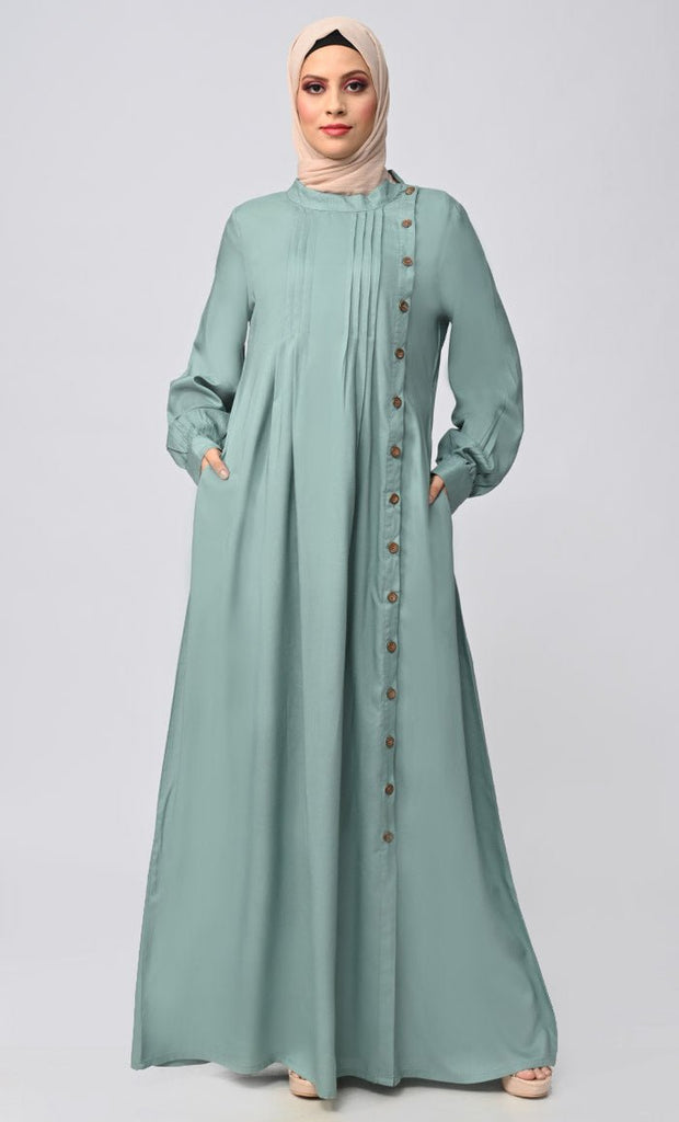 Buy Soft Rayon Button Down Abaya With Pockets - saltykissesboutique.com
