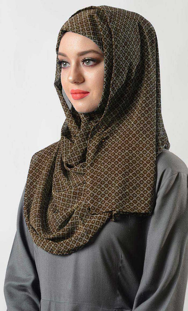Dotted Geometric Print Casual Women'S Hijab Stole - saltykissesboutique.com